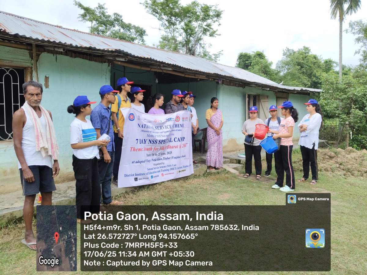 nss_dietjorhat's tweet image. 🚪♻️ Door-to-Door Awareness!
As part of the 4th activity of the NSS Special Camp, NSS Volunteers of DIET Jorhat, Titabar conducted a door-to-door waste segregation campaign at Potia Gaon on 17th June 2025.Spreading the message of clean and sustainable living!
 #WasteSegregation