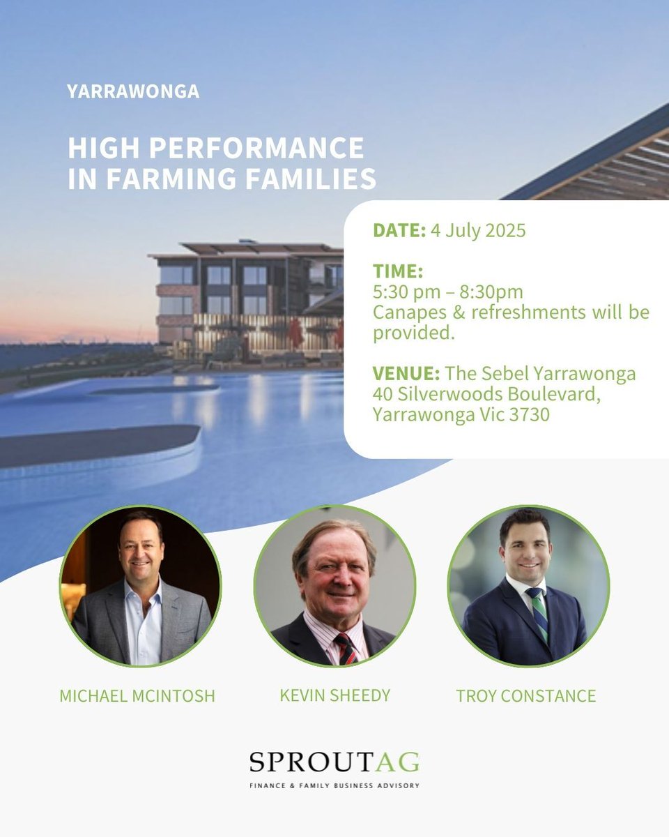High Performance in Farming Families | Sprout Ag 🌾

Join Sprout Ag for an evening of insights, strategies, &amp; connection, designed for farming families navigating team growth and business transitions.

👉 Register now -  hubs.la/Q03ntC_10