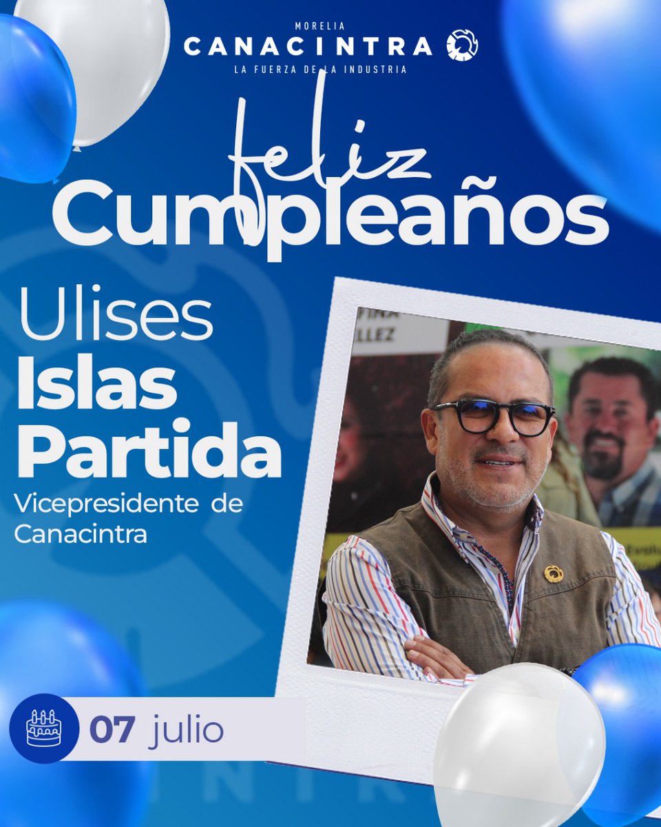 Felicitamos de forma muy especial a nuestro Ex Presidente Ulises Islas Partida en su cumpleaños. 

🎉 Que esta vuelta al sol traiga consigo muchos éxitos, salud y buenos momentos.