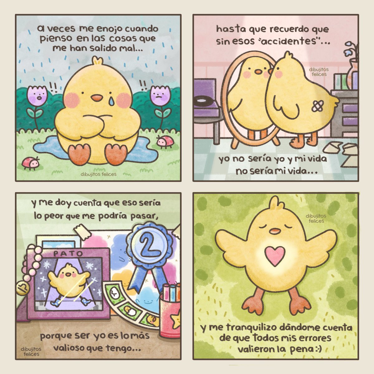 dibujitos_f's tweet photo. dibujé esto como recordatorio de que aunque a veces mis errores pasados duelan, son lo más valioso que tengo, porque sin lo que he aprendido gracias a ellos, yo no sería yo 🐥❤️‍🩹💭 https://t.co/6XKLstMDRo