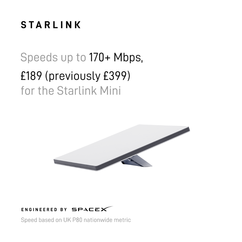 Starlink's tweet photo. Stream, call, game, and work in even the most remote locations.

Order online in minutes.