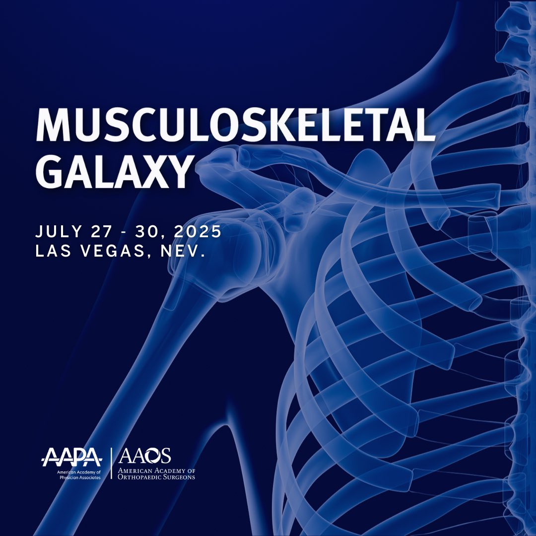 TLRWVUFan's tweet photo. I am excited to be speaking and connecting with PAs and NPs at the @aapaorg and @AAOS1 Musculoskeletal Galaxy conference in Las Vegas! Please use the link below to register and retweet for others to see. Great Orthopaedic conference #Galaxy25 #PAsGoBeyond 
https://t.co/fAywo3DXRp https://t.co/evZHVyjrqg