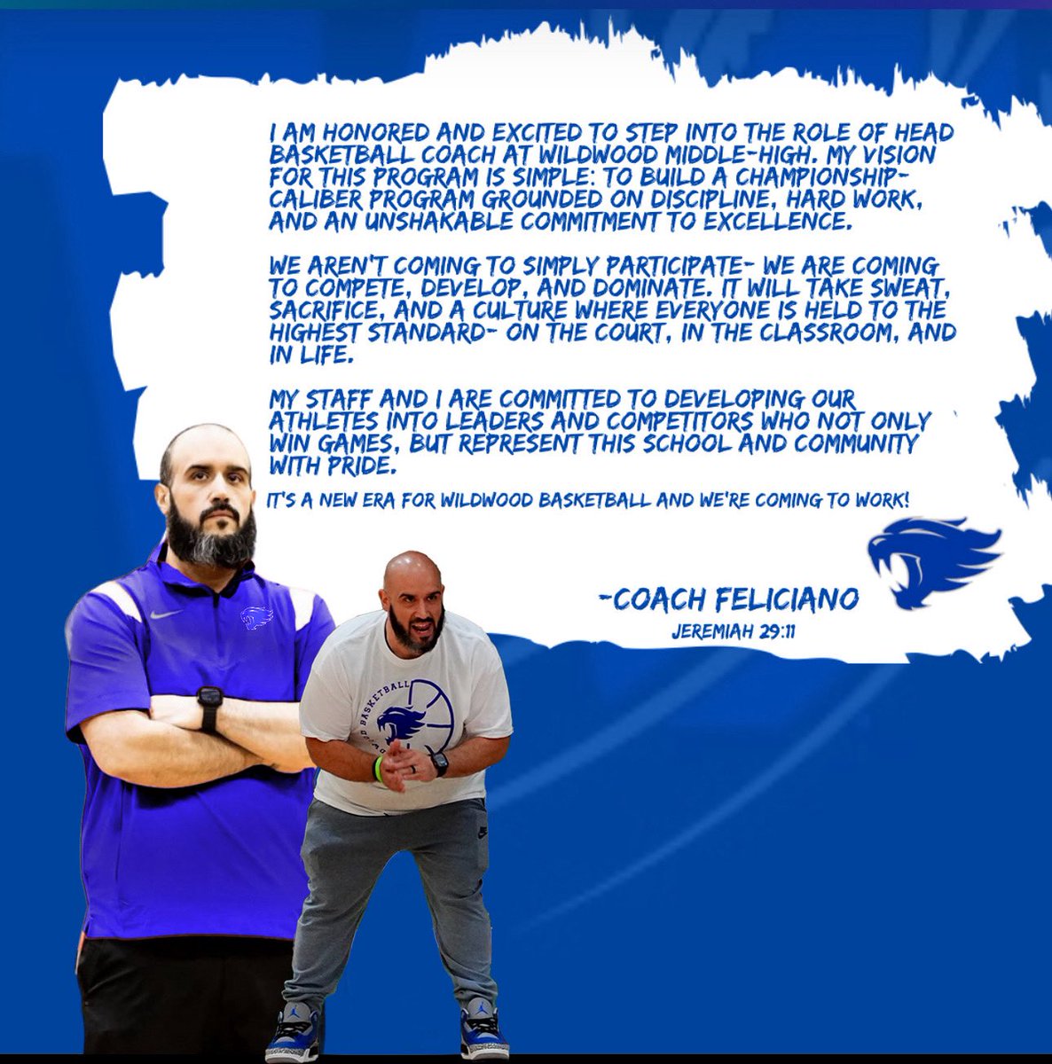 CoachAdiFeliciano (@coachafeliciano) on Twitter photo I am excited to announce I have been named the Head Coach at <a href="/WildwoodHoops/">WildwoodHoops</a>. Looking forward to building a powerhouse at such a tradition rich school! I am excited to announce I have been named the Head Coach at <a href="/WildwoodHoops/">WildwoodHoops</a>. Looking forward to building a powerhouse at such a tradition rich school!