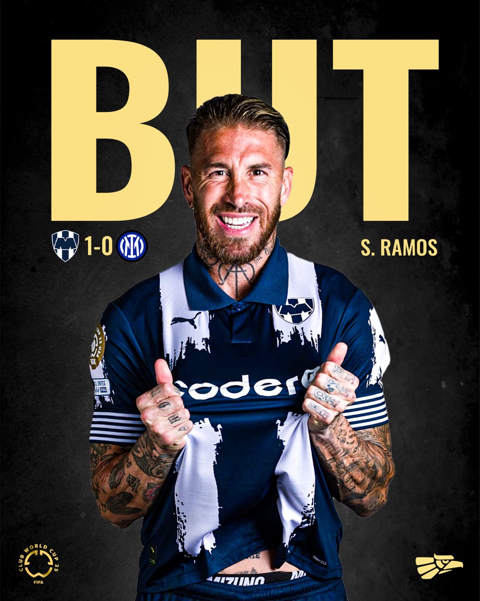 ligamx_fr's tweet image. ⚽ GOOOOOOOOOOOOOOOOL DE MONTERREY ! SERGIO RAMOS SURPREND L'INTER ! INCROYABLE !

🔵⚪ Qui d'autre que lui ? Le capitaine ouvre le score de la tête sur corner, les Rayados mènent face au finaliste de la Ligue des Champions ! 1-0 !