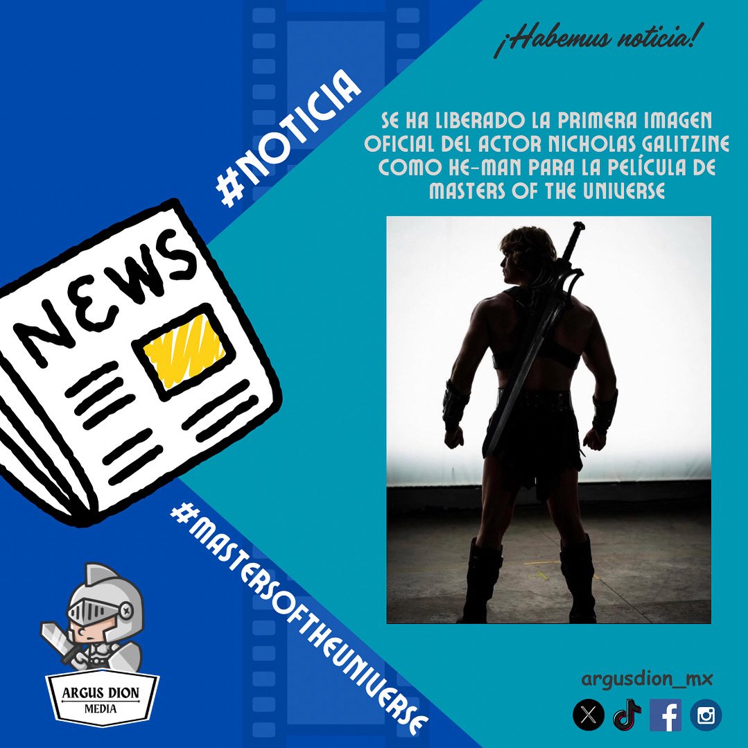 argusdion_mx's tweet photo. Se ha liberado la primera imagen oficial del actor #NicholasGalitzine como He-Man para la película de Masters of the Universe!!!!

Esta película llega en 2026!!!!

#HeMan #MastersOfTheUniverse #HeManAndTheMastersOfTheUniverse https://t.co/OP4abFdEt5