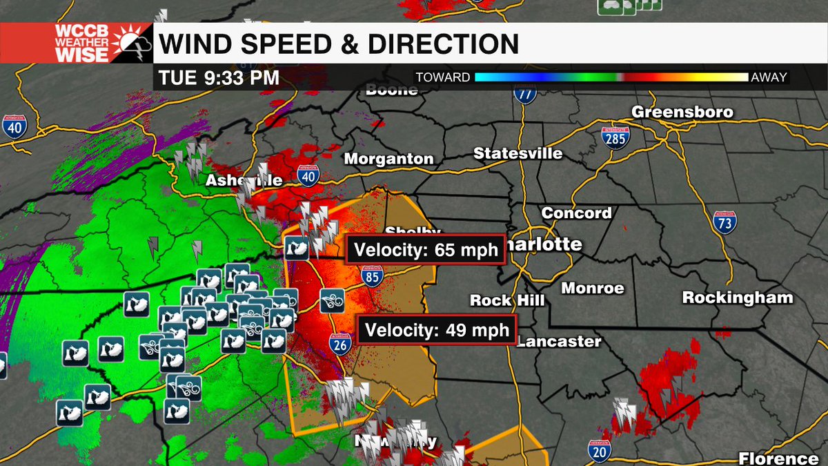 A feisty line of storms has already produced numerous power outages, and some damage over the I-85 corridor of the upstate. The line is loosing some steam, but I do expect strong to severe winds with this in the western portions of the viewing area.