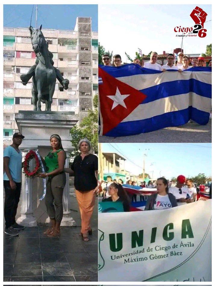 Directivos,profesores y estudiantes de la Universidad Máximo Gómez Báez,rinden merecido homenaje al Generalísimo en el 120 aniversario de su fallecimiento,desde la plaza que lleva su nombre,en la ciudad de CiegodeÁvila.