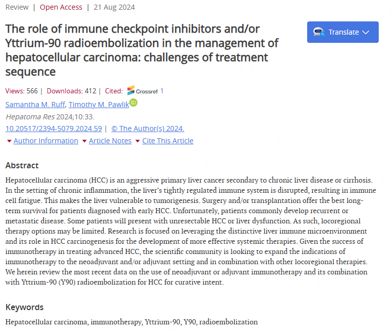 HepatomaRes's tweet photo. ✍️#ICIs +#Y90 for Liver Cancer
📄“The role of immune checkpoint inhibitors and/or Yttrium-90 radioembolization in the management of hepatocellular carcinoma: challenges of #treatment sequence”
🧐Must read!
🔗https://t.co/pJ2UY11R77
#immunotherapy #radioembolization #HCC https://t.co/IyQSrWB9Ja