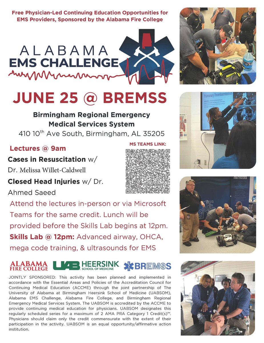 Back at BREMSS next week ! <a href="/ALFireCollege/">Alabama Fire College</a> <a href="/UABTrauma/">UABTrauma</a> <a href="/UABEMResidents/">UAB Emergency Medicine Residency Program</a> <a href="/EmsUab/">UAB_EMS</a> <a href="/bhamfirerescue/">Birmingham Fire & Rescue Service (BFRS)</a> <a href="/emresidents/">emresidents</a> <a href="/ALFireChiefs/">Alabama Fire Chiefs</a>