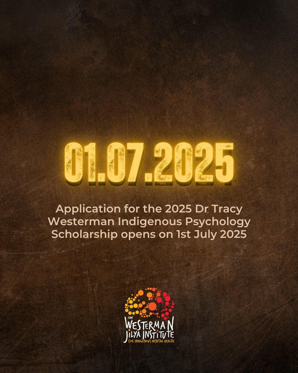jilyainstitute's tweet image. 🎓 The 2025 Dr Tracy Westerman Indigenous Psychology Scholarship is almost here!
Applications open 1 July 2025.
Keep watching this space 👀