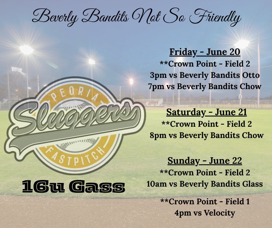 Lucy Oetting (@lucy_oetting) on Twitter photo Come watch my team play in Crown Point, Indiana! Hereās what our schedule looks like! <a href="/EnosGass/">Renee Enos Gass</a> <a href="/GoldPeoria/">Peoria Sluggers 16u Gass/18u Hayes</a> <a href="/BSherSB/">Barb Sherwood</a> <a href="/los_stuff/">Carlos Arias</a> <a href="/Softball_Home/">Softball Homeš„</a> <a href="/LegacyLegendsS1/">Legacy & Legends Softball</a> <a href="/ExtraInningSB/">EXTRA INNING SOFTBALL</a> <a href="/IHartFastpitch/">Iā¤ļøFastpitch</a> Come watch my team play in Crown Point, Indiana! Hereās what our schedule looks like! <a href="/EnosGass/">Renee Enos Gass</a> <a href="/GoldPeoria/">Peoria Sluggers 16u Gass/18u Hayes</a> <a href="/BSherSB/">Barb Sherwood</a> <a href="/los_stuff/">Carlos Arias</a> <a href="/Softball_Home/">Softball Homeš„</a> <a href="/LegacyLegendsS1/">Legacy & Legends Softball</a> <a href="/ExtraInningSB/">EXTRA INNING SOFTBALL</a> <a href="/IHartFastpitch/">Iā¤ļøFastpitch</a>