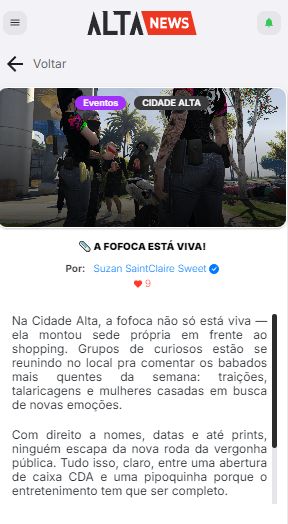Alta News (@altanewsoficial) on Twitter photo Se você andou aprontando, é bom evitar a área — tem gente com print, memória afiada e muita disposição pra espalhar o caos. E o Alta News, claro, segue de olho, porque a fofoca pode até atrasar… mas ela chega. <a href="/cidadealtarp/">CIDADE ALTA</a> Se você andou aprontando, é bom evitar a área — tem gente com print, memória afiada e muita disposição pra espalhar o caos. E o Alta News, claro, segue de olho, porque a fofoca pode até atrasar… mas ela chega. <a href="/cidadealtarp/">CIDADE ALTA</a>