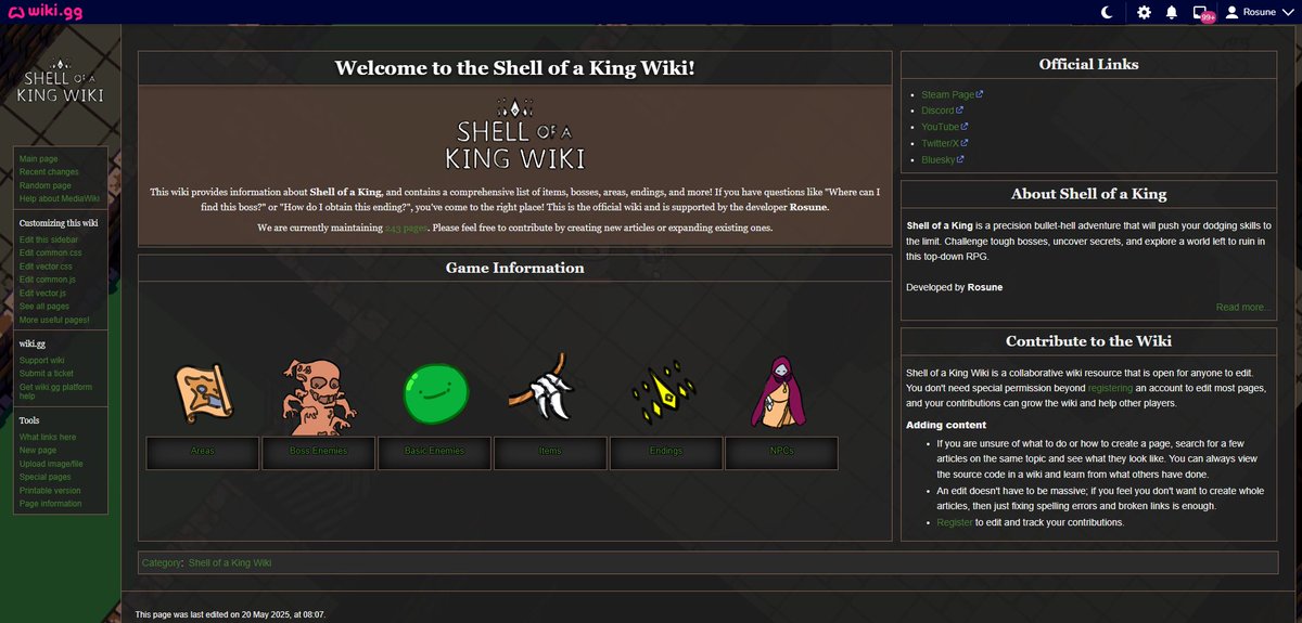 For those who don't know, there is a Shell of a King wiki! Still got alot of work to do on it, but I'd recommend  wiki.gg to any1 trying to set one up! Check it out at shellofaking.wiki.gg

#indiegame #gamedev #TrailerTuesday