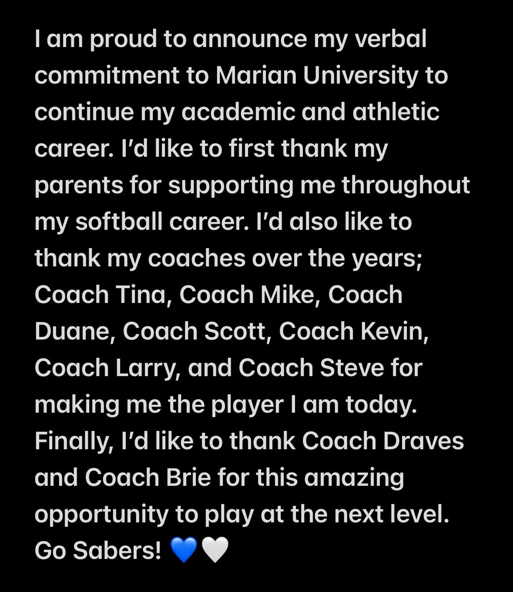 IndyJones82's tweet photo. It’s official!!! @MarianSoftball 
💙🤍
@WarrenWave16uTM @WTGS_WarrenWave 
@tdraves 
@BriePasquale https://t.co/j4lj0oYtGp