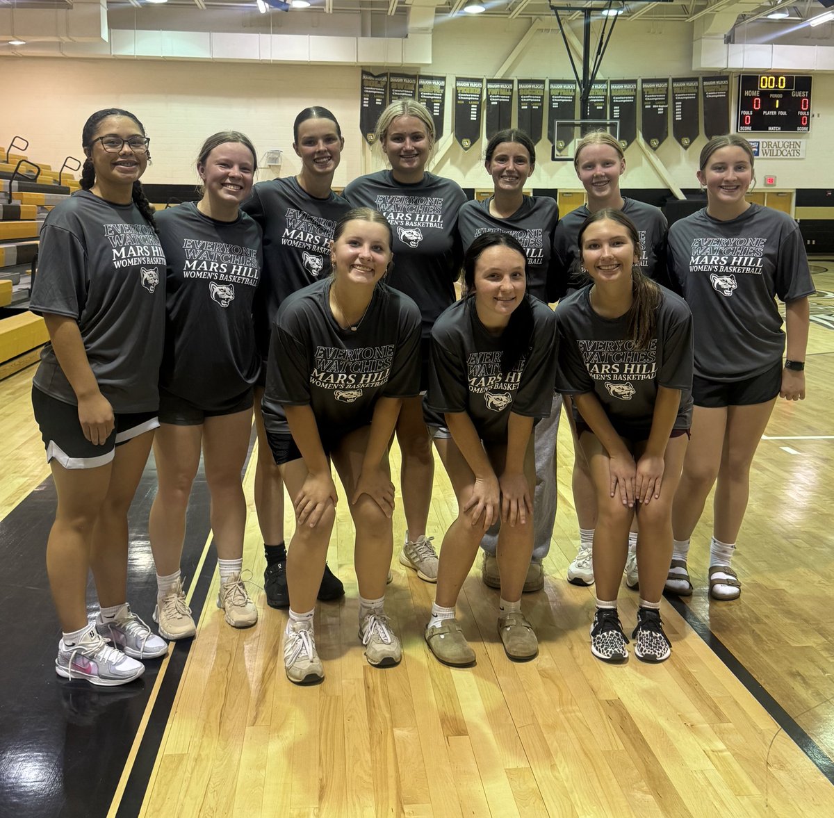 Repping our shirts! Thank you Coach <a href="/Emry_T/">Emry Tsitouris</a> and <a href="/mhu_wbb/">Mars Hill Women’s Basketball</a> for a great team camp yesterday!