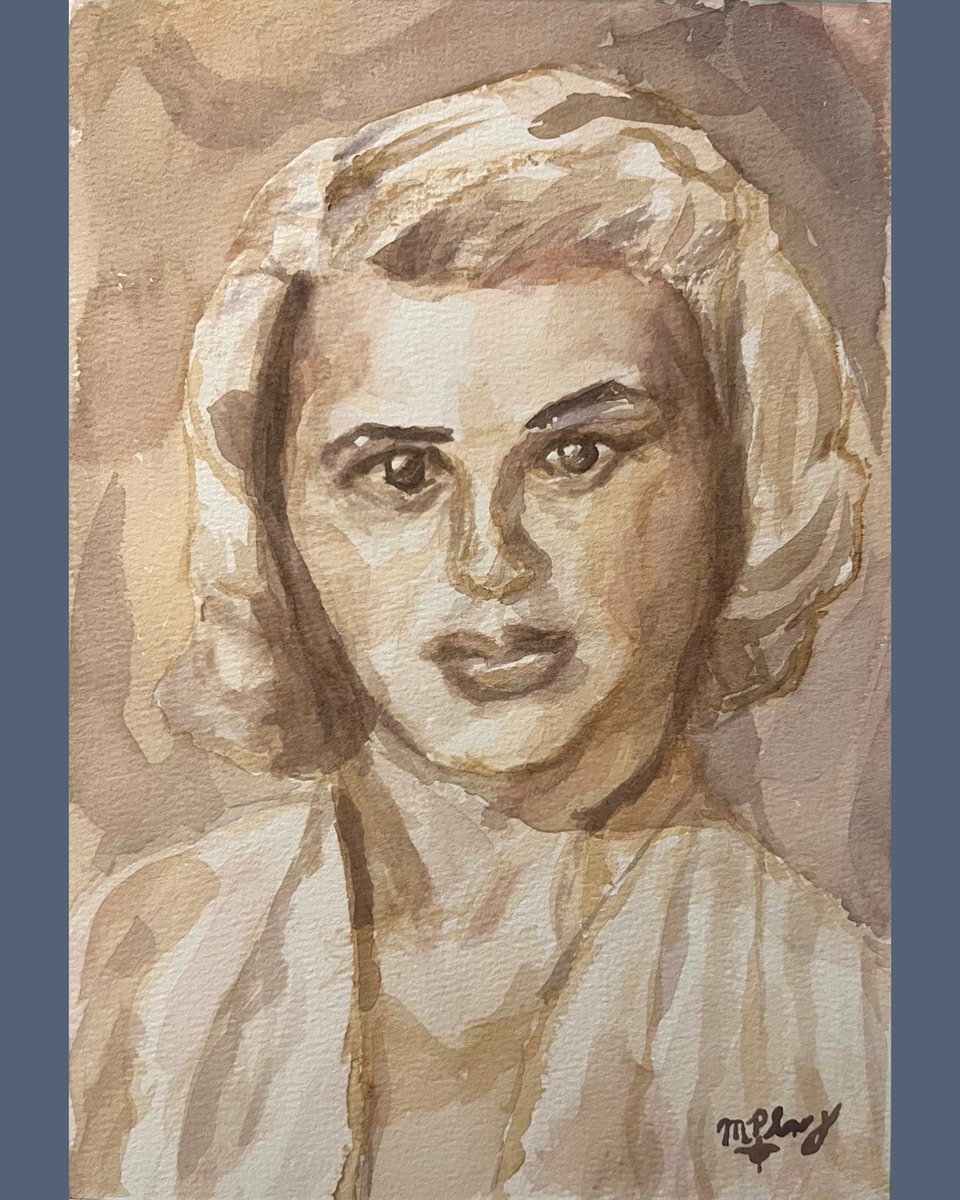 matthewplazaart's tweet photo. A portrait of Ingrid Bergman (2024)
10.2 x 7 inches
Watercolor on paper
Original handmade artwork by Matthew Plaza
.
#MatthewPlaza #art #painting #watercolorpainting #portrait #contemporaryart #ingridbergman #actress #celebrityportrait #neutralcolors https://t.co/lkG8mFjwM5