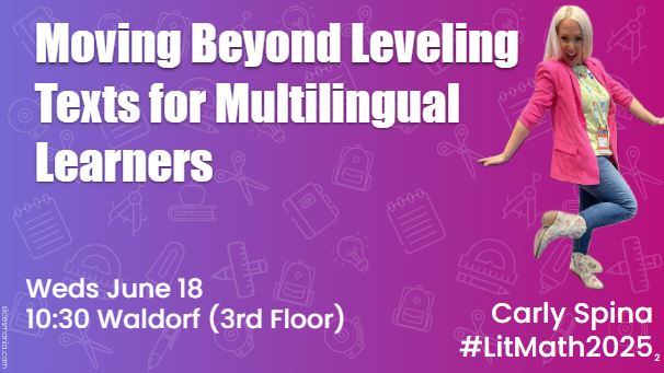 MrsSpinasClass's tweet photo. #LitMath25 - So excited for tomorrow's session! Hope to see you tomorrow at 10:30 in the Waldorf room! @ncte @NCTM https://t.co/YgeKNSkRue