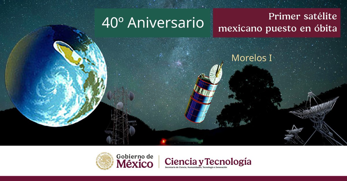🛰️ 1er satélite mexicano puesto en órbita | El lanzamiento del satélite Morelos I marcó un hito histórico para México en el desarrollo de capacidades espaciales propias. Este logro posicionó al país como pionero en América Latina en el uso de satélites para telecomunicaciones 1/2