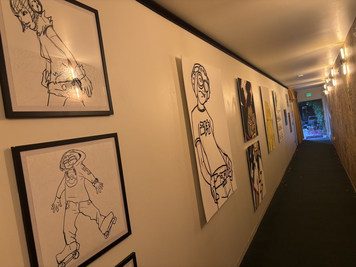 raditatat's tweet image. This jsr event don’t fuck around. all the concept art is on the wall leading to the exit im so dead