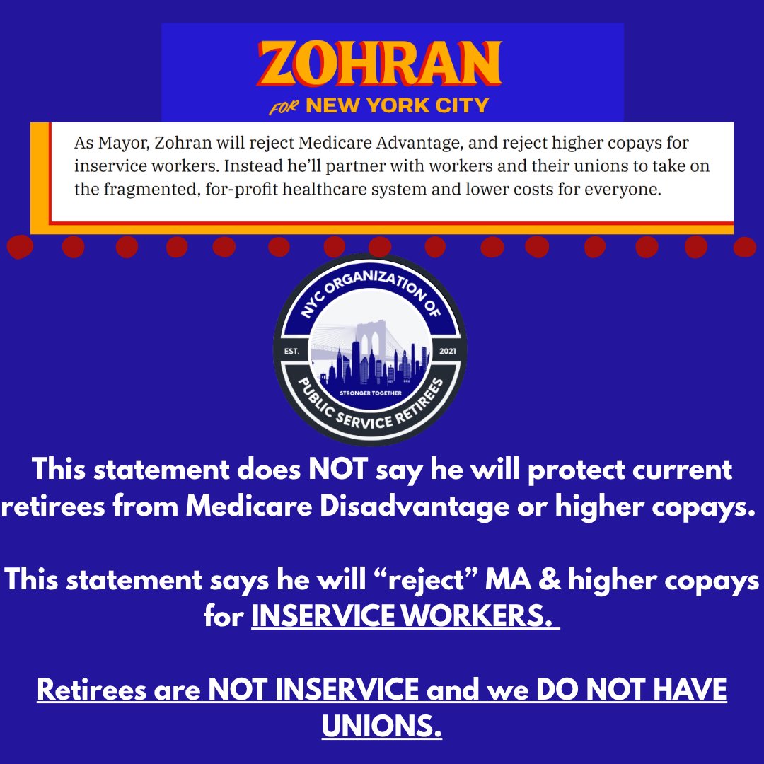 Marianne Pizzitola (@fdnychic) on Twitter photo Let’s use <a href="/ZohranKMamdani/">Zohran Kwame Mamdani</a> own words from his website as proof he has NO Intentionof protecting <a href="/NycRetirees/">NYC Organization of Public Service Retirees</a> EARNED federal public health benefits. He supports WORKERS & UNIONS. Retirees are neither. #DontRankZohran Let’s use <a href="/ZohranKMamdani/">Zohran Kwame Mamdani</a> own words from his website as proof he has NO Intentionof protecting <a href="/NycRetirees/">NYC Organization of Public Service Retirees</a> EARNED federal public health benefits. He supports WORKERS & UNIONS. Retirees are neither. #DontRankZohran