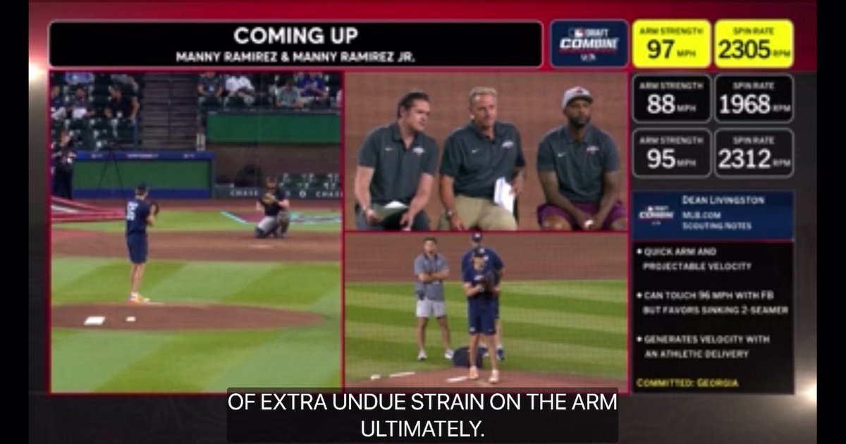So proud of @_dean_livingston13_  and the show he put on today at the @mlb Draft Combine. Our dude pumped 97 💨 and absolutely pounded the zone on one of the biggest platforms out there. 

Unbelievably proud of you @_dean_livingston13_