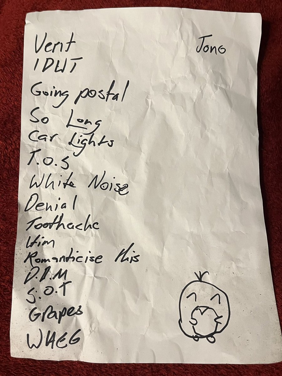 BluesDogDays's tweet image. For those curious, here’s the James Marriott Colours Hoxton set list in the handwriting of the wonderful Mr Jono Suter!