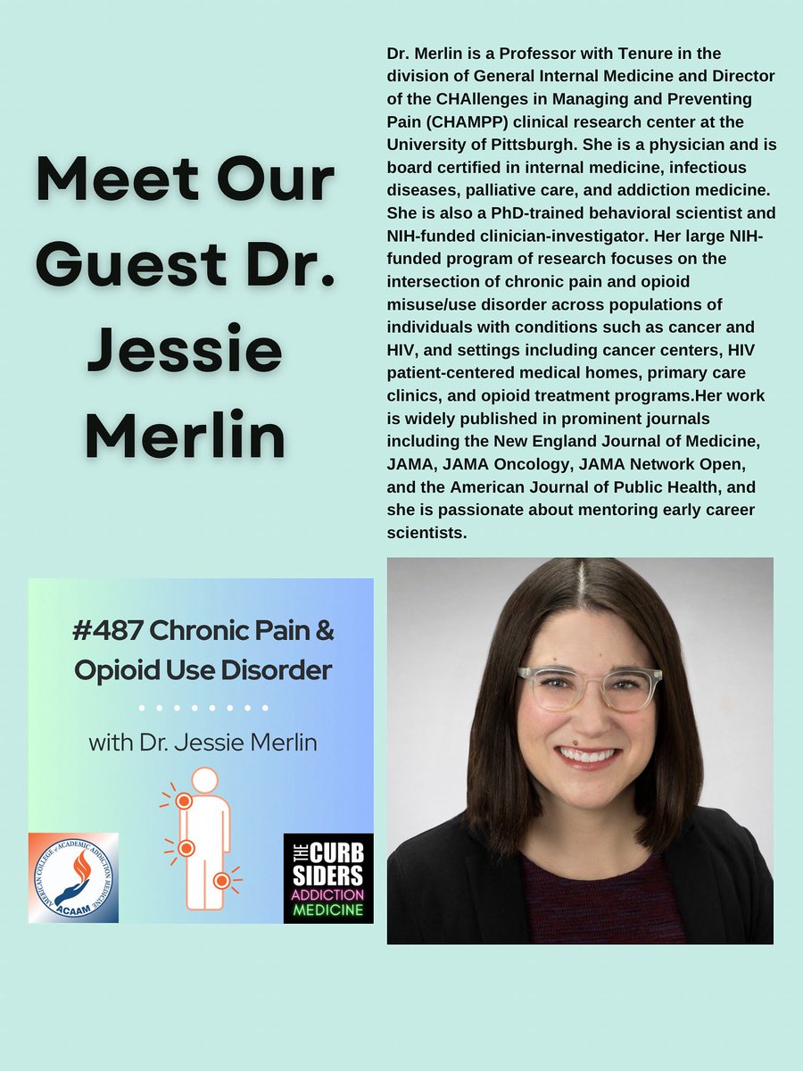The Curbsiders (@thecurbsiders) on Twitter photo 🎙️ New Curbsiders ep!
Chronic Pain & Opioid Use Disorder w/ expert Dr. Jessie Merlin <a href="/JessicaMerlinMD/">Jessica Merlin</a>
Practical, compassionate care tips you can use today.
#Curbsiders #MedEd #AddictionMedicine #ChronicPain #OUD
thecurbsiders.com 🎙️ New Curbsiders ep!
Chronic Pain & Opioid Use Disorder w/ expert Dr. Jessie Merlin <a href="/JessicaMerlinMD/">Jessica Merlin</a>
Practical, compassionate care tips you can use today.
#Curbsiders #MedEd #AddictionMedicine #ChronicPain #OUD
thecurbsiders.com
