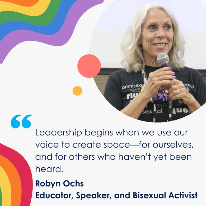 Robyn Ochs ๐๐๐ (@robynochs) on Twitter photo Honored to be featured by <a href="/talkingtalent/">Talking Talent</a> in their Pride Leadership Spotlight Series alongside Tim Cook and Rachel Levine! Their words resonate: "Inclusion isnโt just about whoโs in the room โ itโs about whether every voice is valued once theyโre there." Thank you! Honored to be featured by <a href="/talkingtalent/">Talking Talent</a> in their Pride Leadership Spotlight Series alongside Tim Cook and Rachel Levine! Their words resonate: "Inclusion isnโt just about whoโs in the room โ itโs about whether every voice is valued once theyโre there." Thank you!