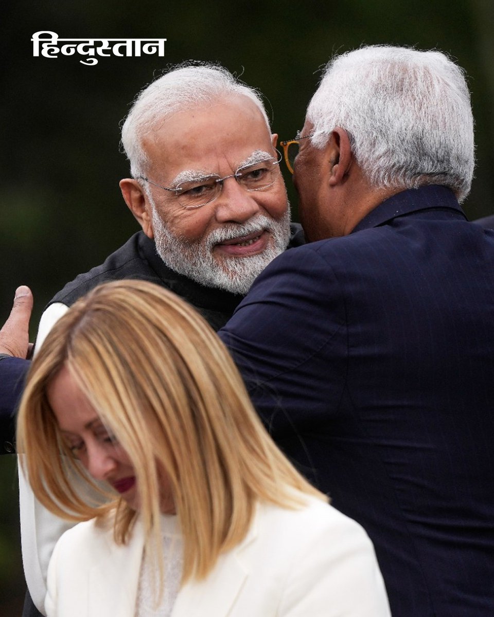 Live_Hindustan's tweet photo. #InPics | प्रधानमंत्री नरेंद्र मोदी ने मंगलवार को कनाडा में G7 शिखर सम्मेलन के दौरान विश्व नेताओं से मुलाकात की।
#NarendraModi #G7Summit #ModiInG7 https://t.co/PA9NWrfQxU