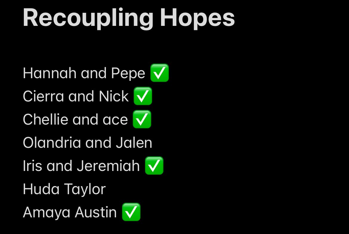 I got 5 out of 7 Recoupling correct ✅ #LoveIslandUSA