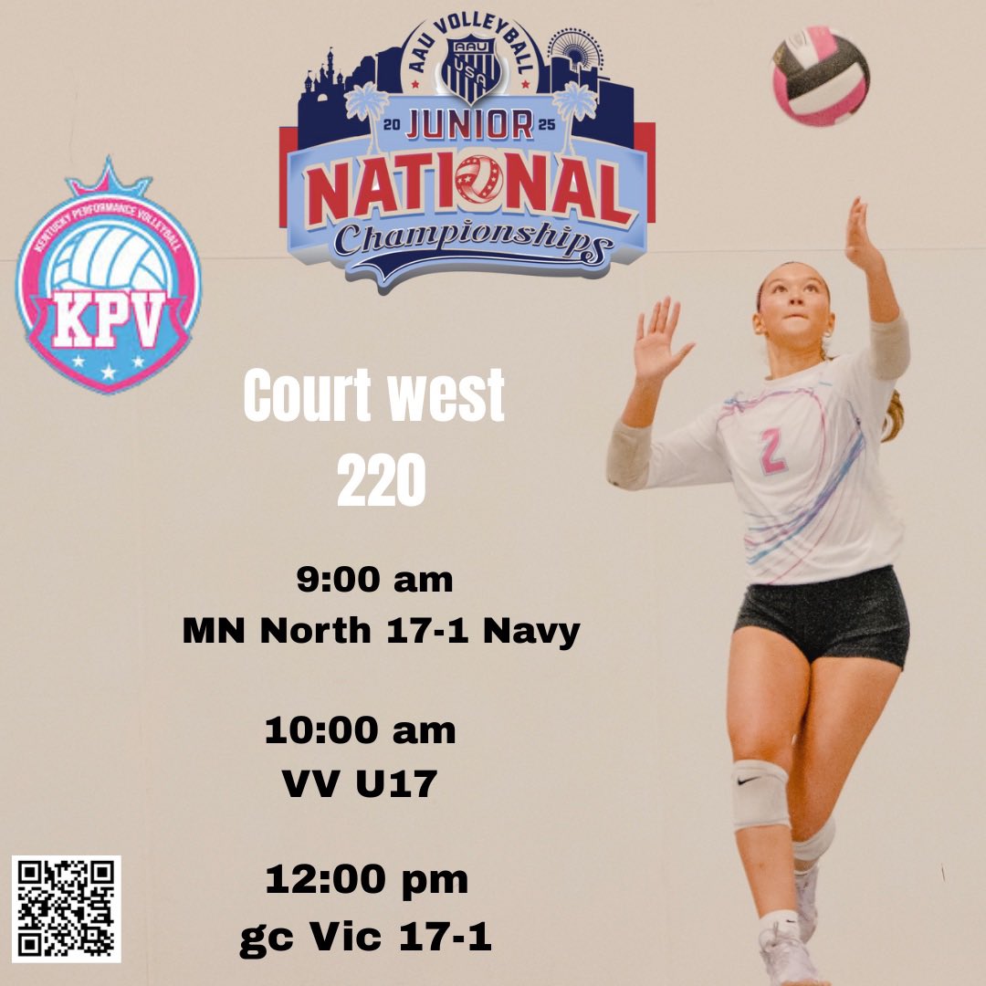 AAU Day 1 schedule ☀️ June 21 ☀️ Court West 220 🌴9am/10am/12pm 🏐 #aauvolleyball <a href="/HTGrecruited/">How to Get Recruited</a> <a href="/GMCgrah/">gmcgrah</a> <a href="/Get2CollegAth/">Get 2 College Athletics</a> <a href="/VBAdrenaline/">VB Adrenaline</a> <a href="/vbconnection/">Volleyball Connection</a> <a href="/nxt1sports/">NXT 1</a> <a href="/LL7NV/">College Recruiter</a> <a href="/PrepDigKY/">Prep Dig Kentucky</a> <a href="/PrepVolleyball/">PrepVolleyball.com</a> <a href="/TopPreps/">AI SEARCH - TOP PREPS AI SPORTS SEARCH ENGINE</a>