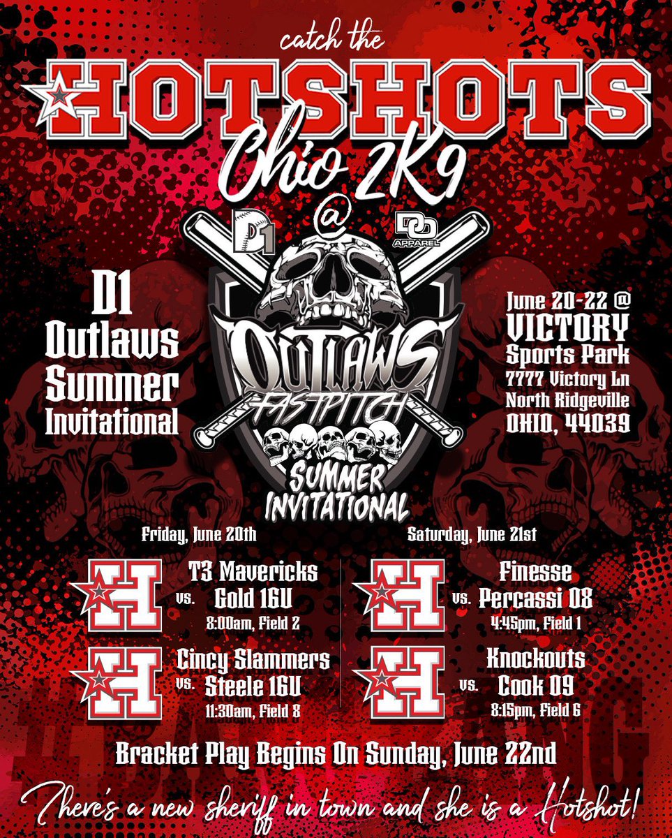 Ireland Rainey (@irainey2027) on Twitter photo Back in North Ridgeville this weekend at the <a href="/d1fastpitch1/">D1 Fastpitch</a> Outlaws Summer Invitational!
<a href="/HotshotsOhio2K9/">Hotshots Ohio 2K9 Premier -Webster</a> <a href="/PennStateSB/">Penn State Softball</a> <a href="/coach_crowell/">Clarisa Crowell</a> <a href="/LibertySB/">Liberty Softball</a> <a href="/CoachDot_LU/">Dot Richardson</a> <a href="/AlabamaSB/">Alabama Softball</a> <a href="/UACoachMurphy/">Patrick Murphy</a> Back in North Ridgeville this weekend at the <a href="/d1fastpitch1/">D1 Fastpitch</a> Outlaws Summer Invitational!
<a href="/HotshotsOhio2K9/">Hotshots Ohio 2K9 Premier -Webster</a> <a href="/PennStateSB/">Penn State Softball</a> <a href="/coach_crowell/">Clarisa Crowell</a> <a href="/LibertySB/">Liberty Softball</a> <a href="/CoachDot_LU/">Dot Richardson</a> <a href="/AlabamaSB/">Alabama Softball</a> <a href="/UACoachMurphy/">Patrick Murphy</a>