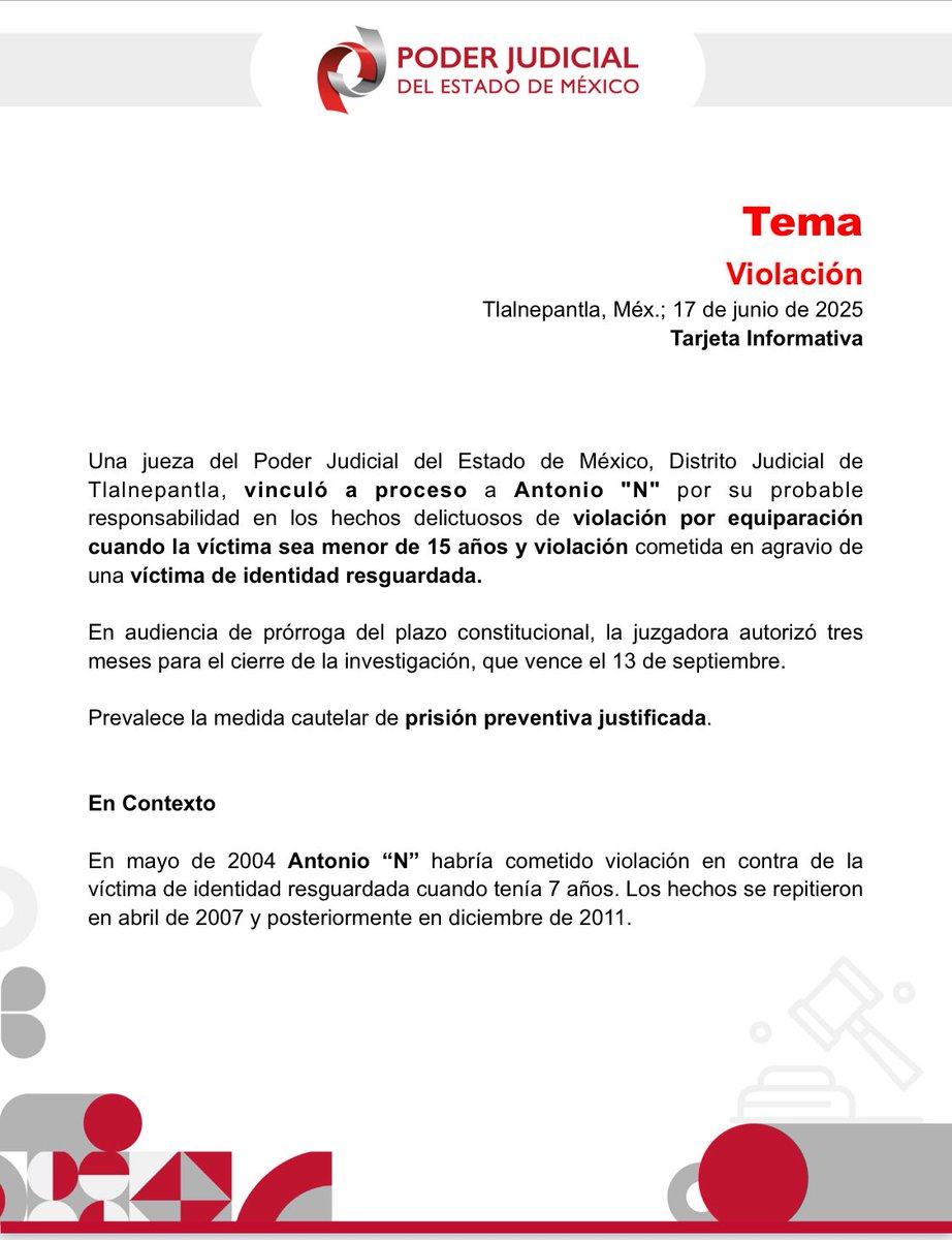El Poder Judicial del Estado de México informa: