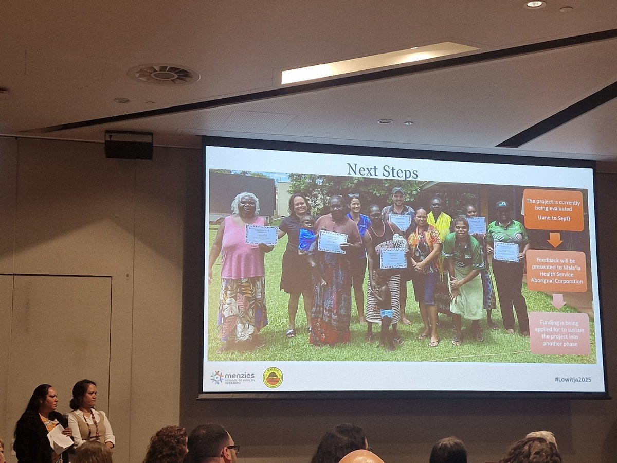 This isn't a joke anymore! Maningrida women taking charge of our health. Jessie and Norlisha talking about diabetes in pregnancy project at the #lowitja2025 conference
