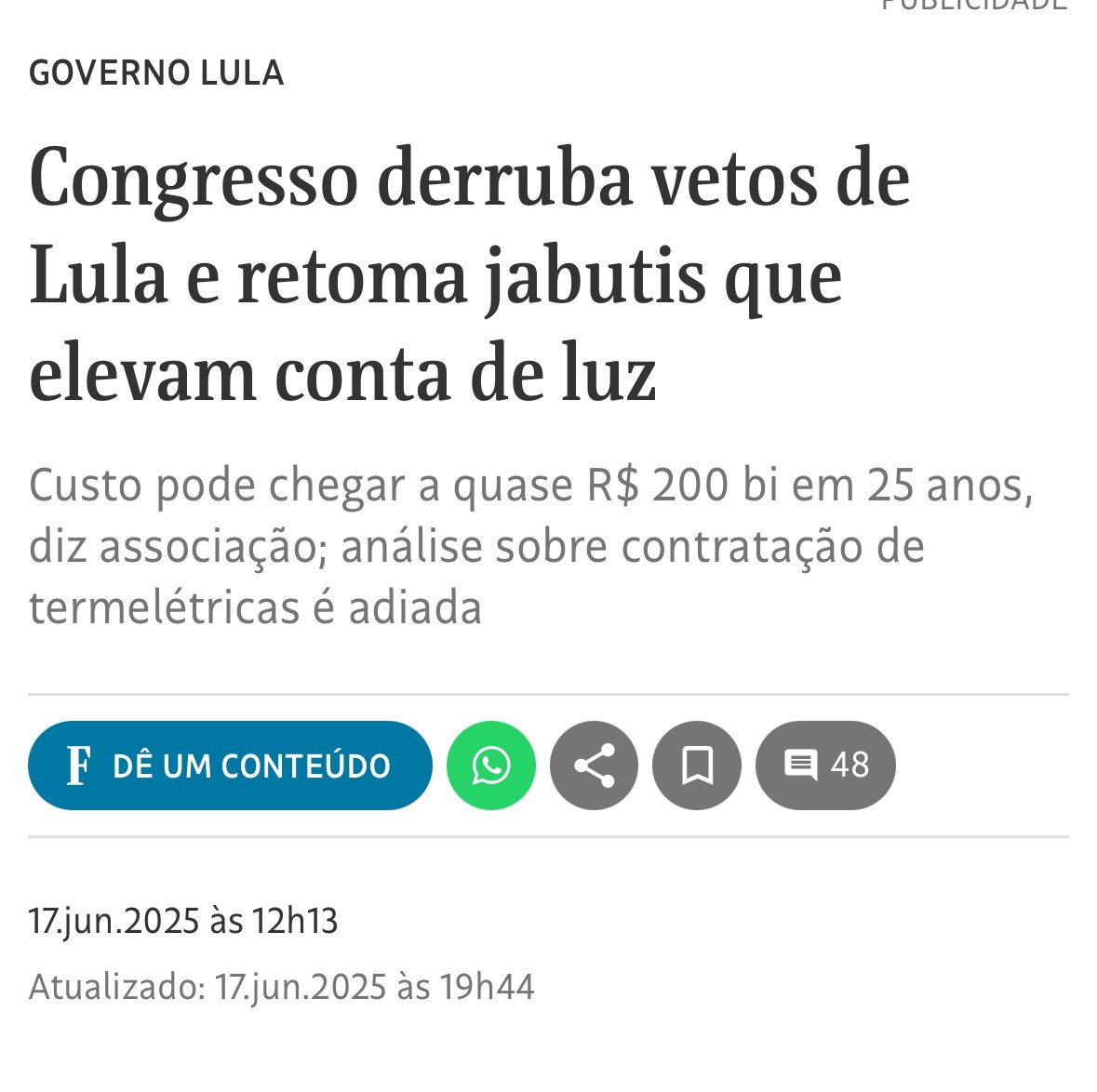 Sua conta de luz vai aumentar por causa do CONGRESSO.
