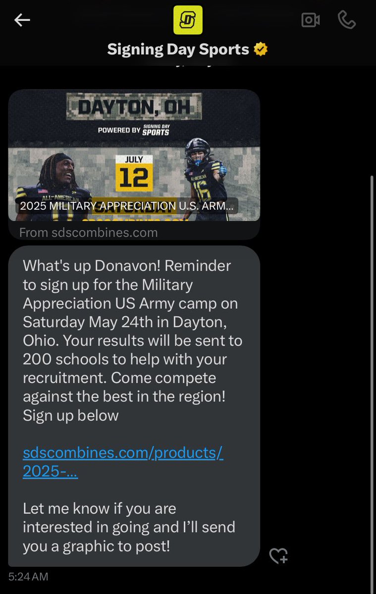 Donavon Valdelamar (@d_valdelamar23) on Twitter photo Glad to be invited to this camp I can’t wait to come down and show my talent!! <a href="/SDSports/">Signing Day Sports</a> <a href="/davidjones_7/">David Jones</a> <a href="/CoachMcCannERT/">Coach McCann</a> Glad to be invited to this camp I can’t wait to come down and show my talent!! <a href="/SDSports/">Signing Day Sports</a> <a href="/davidjones_7/">David Jones</a> <a href="/CoachMcCannERT/">Coach McCann</a>
