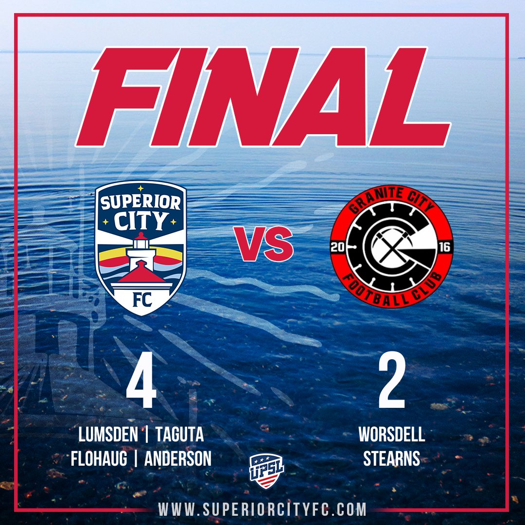 Welcome to Superior ⛈️

A rain delay can’t stop the Navy who come from behind twice to grab all 3 points with 3 second half goals.

Over to you, <a href="/SCFCWomen/">Superior City FC Women’s</a> ⚓️

Goals: Lumsden, Taguta, Flohaug, Anderson
Assists: Zena, Boldt

#UpTheNavy #BuiltSuperior #UPSLsoccer