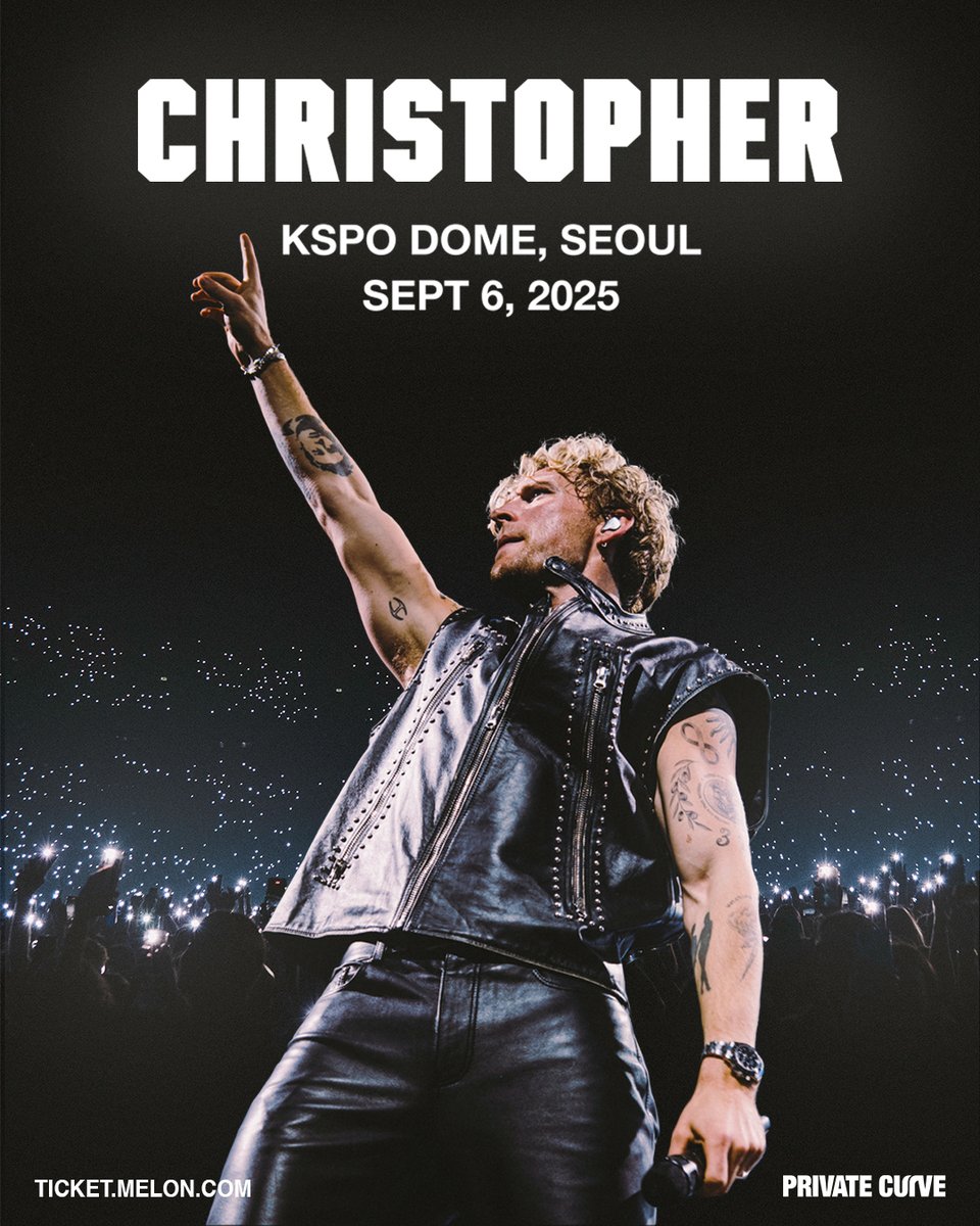 [공연안내] 크리스토퍼 내한공연
<CHRISTOPHER LIVE IN SEOUL 2025>

새 앨범 [Fools Gold] 발매 후 첫 공연  
역대급 떼창 'Bad'의 주인공 
덴마크 싱어송라이터 크리스토퍼

9월 6일(토) 올림픽공원 KSPO DOME, 내한공연 확정!

▶공연일시 : 2025년 9월 6일(토) 오후 7시
▶공연장소 : 올림픽공원