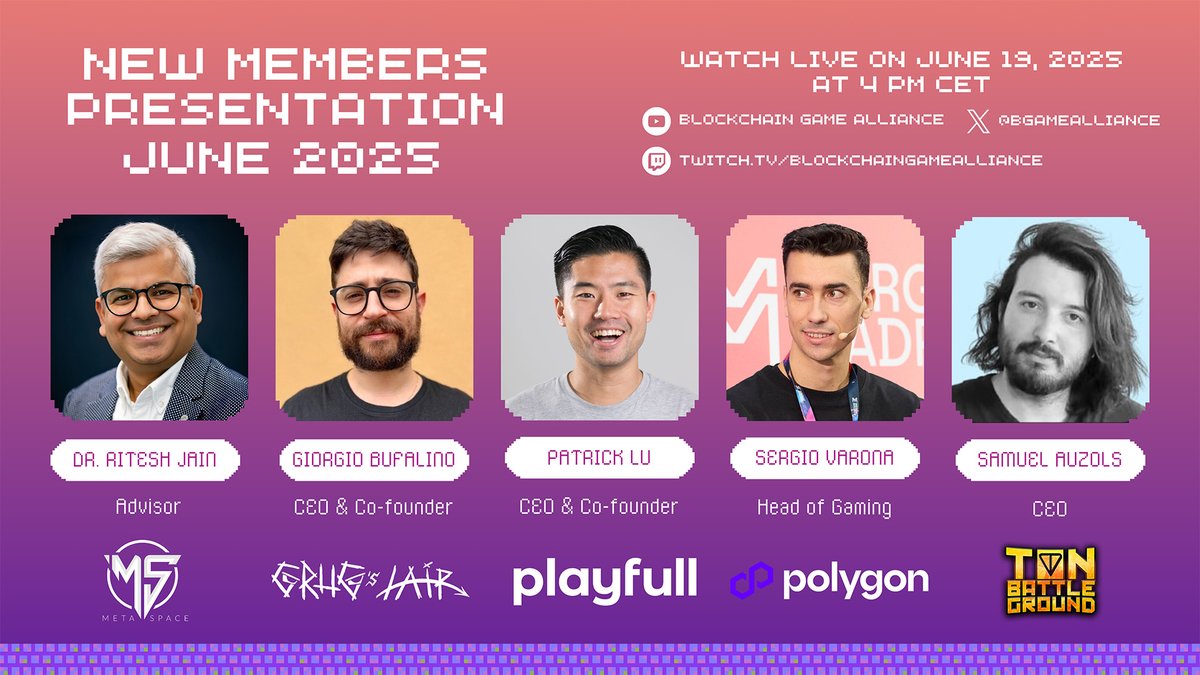 🌟 Save the Date! Join the BGA’s New Members Unveiling on Thursday, June 19, 2025 at 4:00 PM CET! 🎮✨

Kick off the summer with fresh talent, new ideas, and big energy as we welcome the latest innovators shaping Web3 gaming. 🌍🖥️

Introducing Our New Members:
🚀 <a href="/metaspace_verse/">MetaSpace</a>