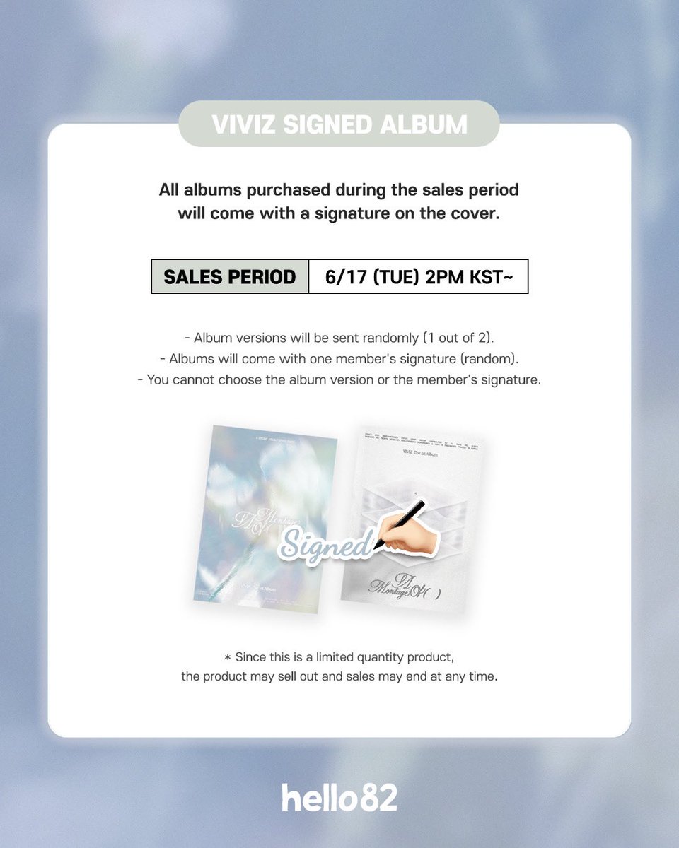 Dalgomie_GO's tweet photo. [PRE-ORDER] VIVIZ The 1st Album 'A Montage of ( )' x Hello82 (Hellolive82)

Album : Vivid/Dayz Ver (400g)

POB Event
🏷️ 305k dp 155k
Signed Album Event
🏷️ 350k dp 175k

☑️ Bersih Ina
📍 Sidoarjo
📝 Order by DM/Chat Line https://t.co/pmtIBKgH1D