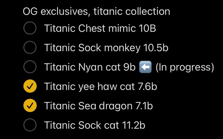 AleLongm50582's tweet photo. OG titanic collection in progress, Feel free to donate - Goldzilla22
#ps99 #petsimulator99 #huge #titanic #collection https://t.co/rztfe7komn