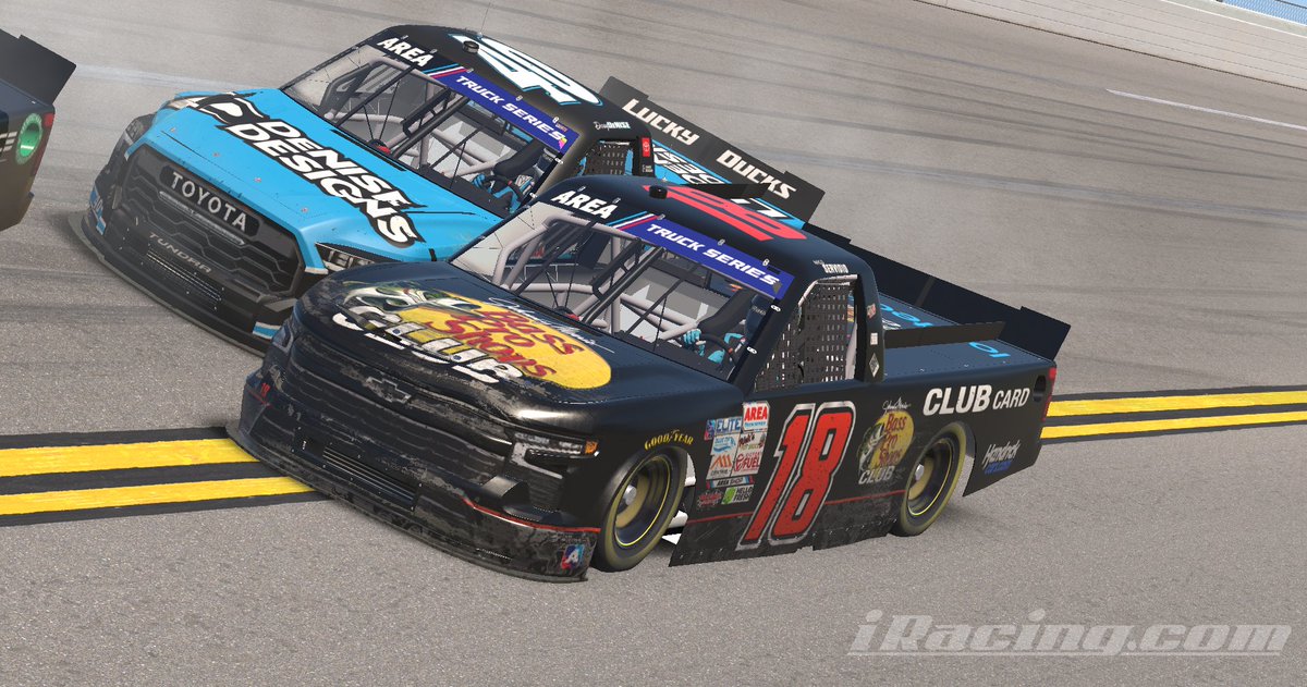 Wild night of racing for the <a href="/AREAiRacing/">AREA iRacing</a> Truck series at Dega. Screwed myself over by not seeing a wreck tho got lucky and nabbed a provisional P13 for my best career finish to date!