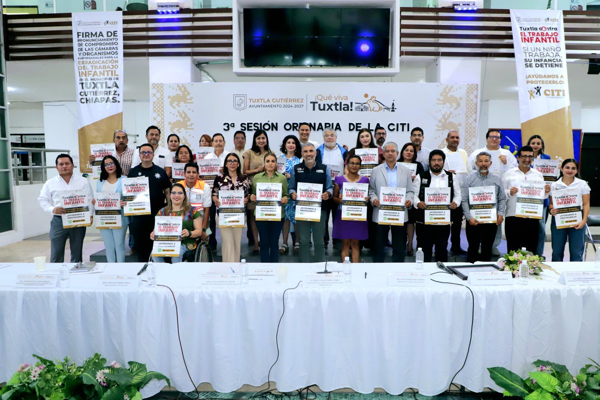 TuxtlaCapital's tweet photo. Se llevó a cabo la Sesión de la Comisión Municipal Interinstitucional para la Prevención y Erradicación del Trabajo Infantil 2024–2027. https://t.co/QzH03X13To