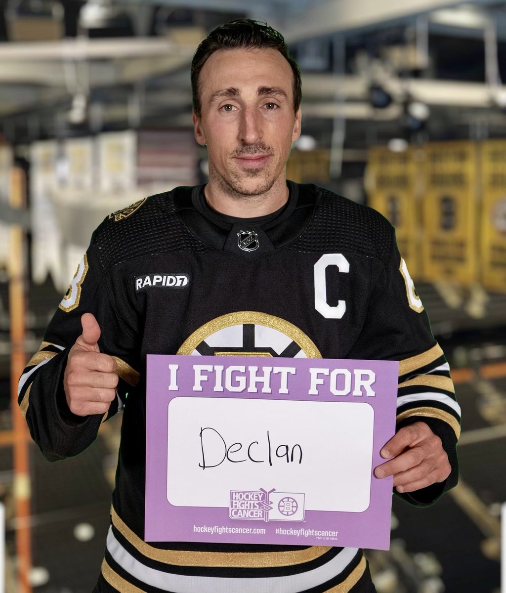 sarahwroblewski's tweet photo. Forever a Marchand fan… congrats to the @FlaPanthers on winning the @NHL   @StanleyCup ! #BostonToFlorida #DeclanStrong💛🎗️ @BobbyLyons21 @NHLBruins https://t.co/qYkYsVNDeV