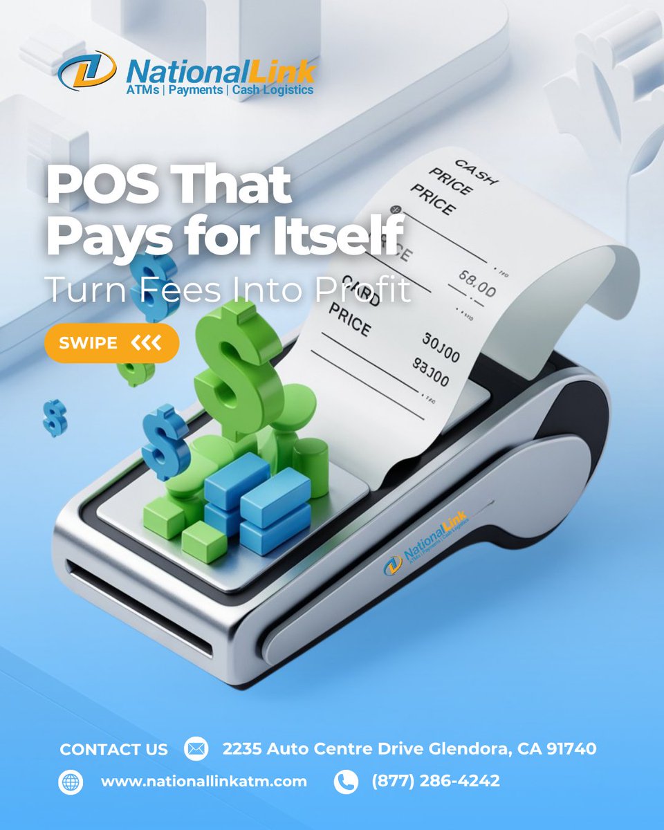 nationallink_X's tweet image. Card fees cutting into profits?
Dual Pricing POS puts that money back in your pocket.
💸 Simple. Legal. Profitable.
👉 nationallinkatm.com

#DualPricing #POSsystem #CardFees #RetailProfit #NationalLinkPOS