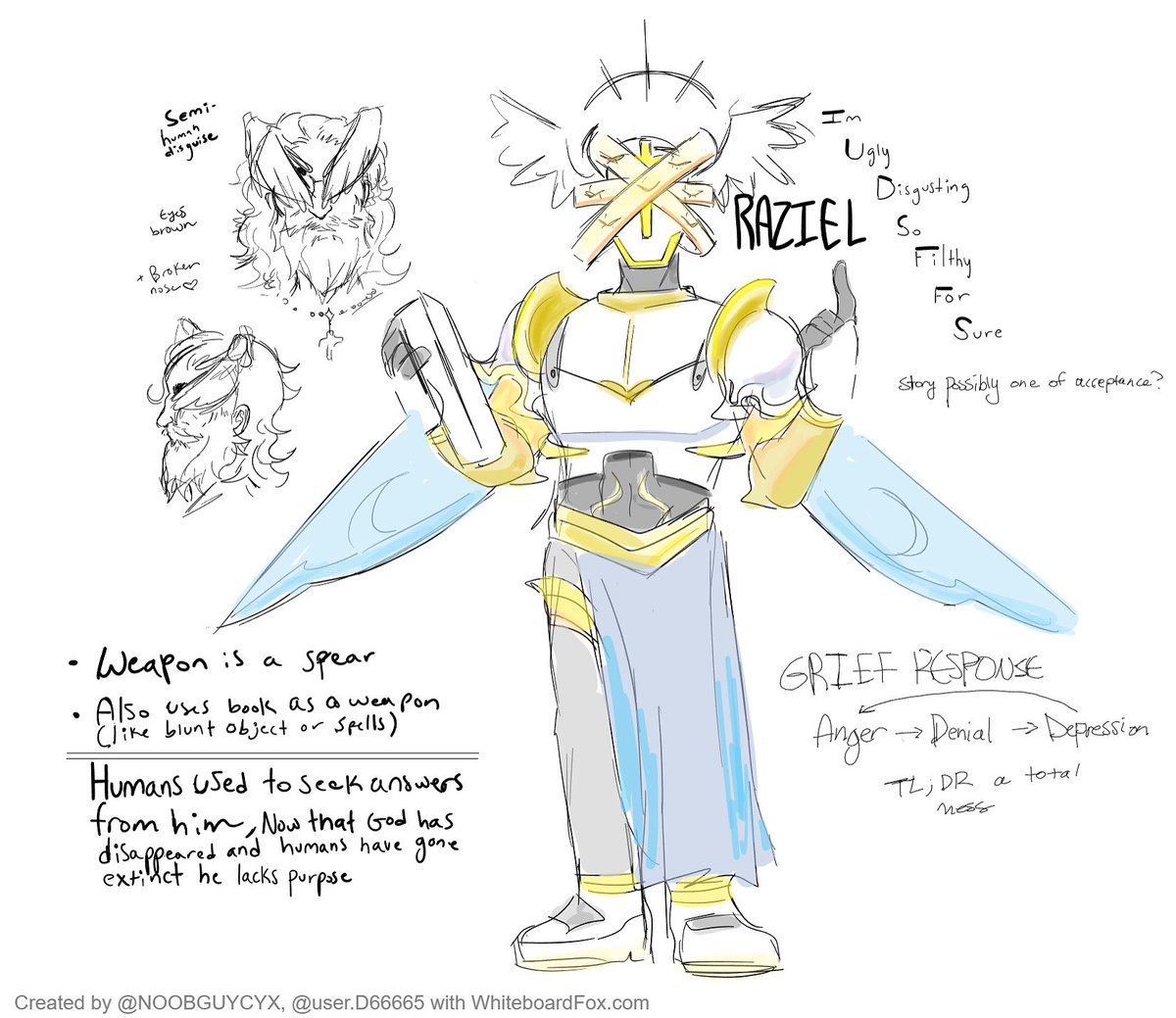 Cyx_zin's tweet photo. Barely drawn today #ultrakill #ultrakilloc #angeloc #whiteboardfox #smallartist https://t.co/hwbsWw6haT