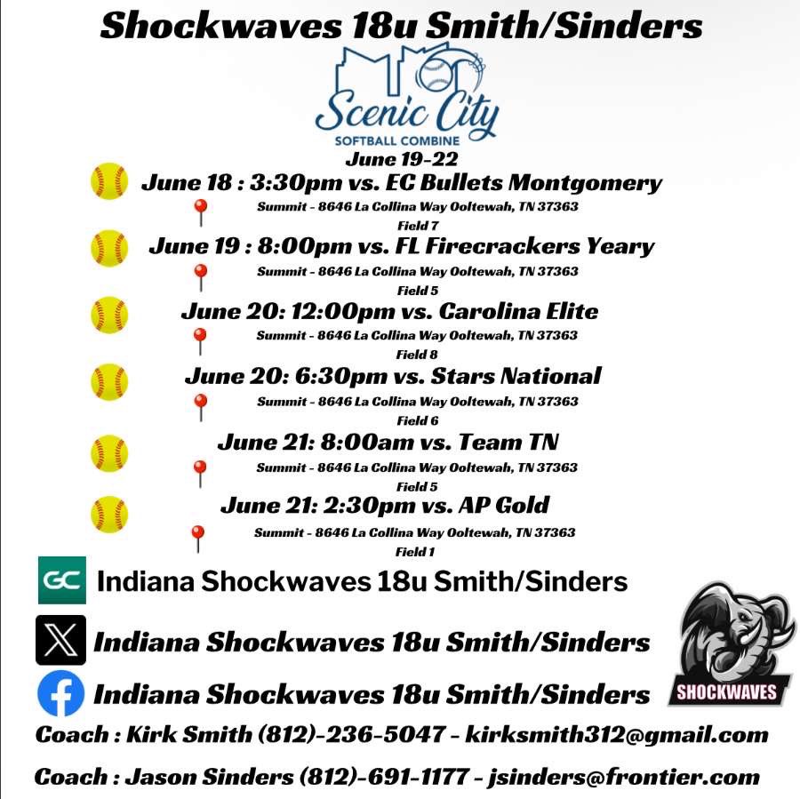 So excited to be back with my travel team this weekend in Chattanooga!! Hope to see you there!

Here’s our schedule!! ⬇️⬇️