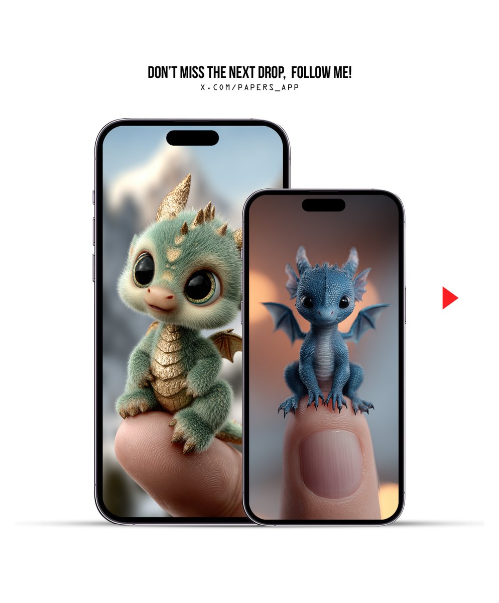 Papers_app's tweet image. Baby Dragon 💚X💙  #Wallpaper  
Wallpaper Combo #29