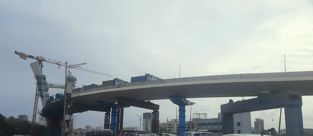 Sclr-WEH connector 
Load testing over cable stayed bridge.
Street lights being installed too.They have started to remove the temporary support structure from right side (not visible in pic).
Can open it by end of June provided it doesnt rain too much