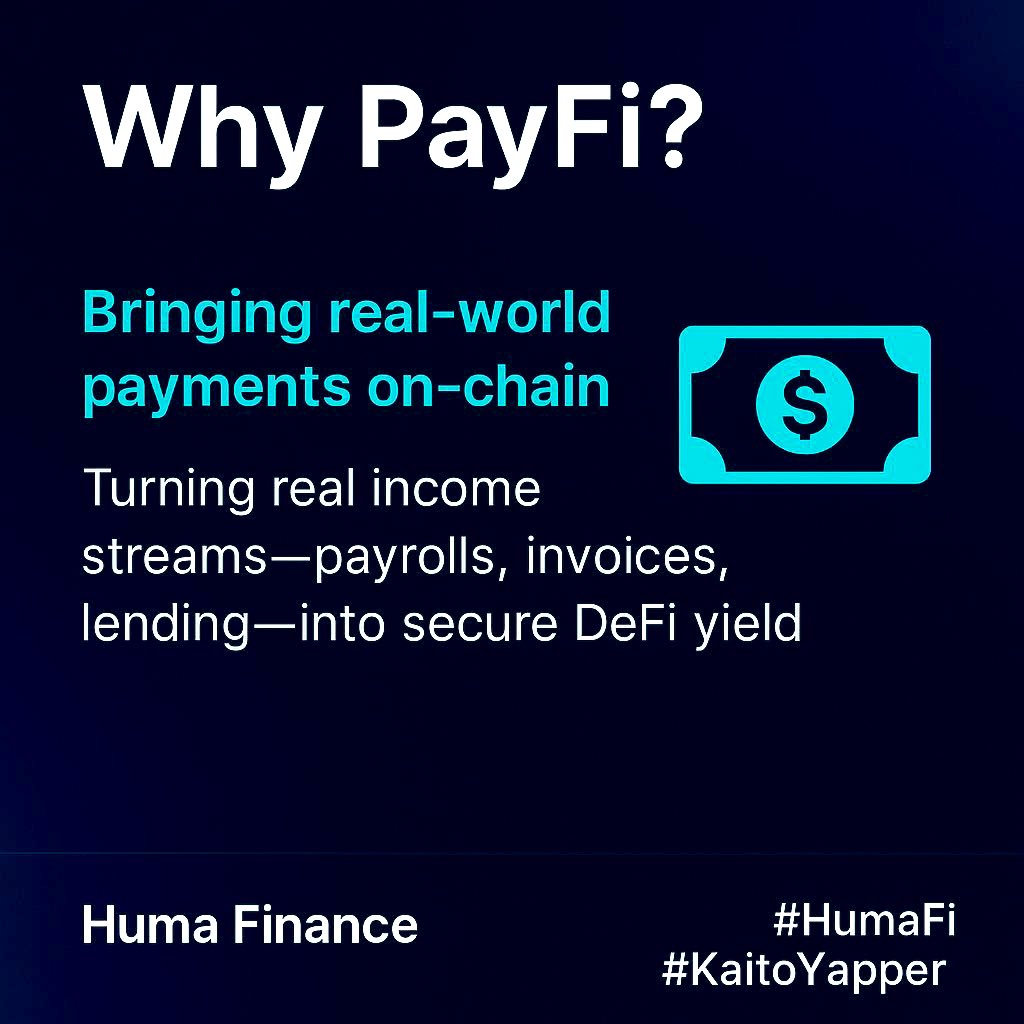 prestigiouss001's tweet photo. Why is everyone talking about @humafinance lately?
Because they’re not just “another DeFi project” — they’re building a whole new category: PayFi.
Here’s what that means and why it matters 👇
#HumaFi #PayFi #KaitoYapper https://t.co/ERSNz0GBzg